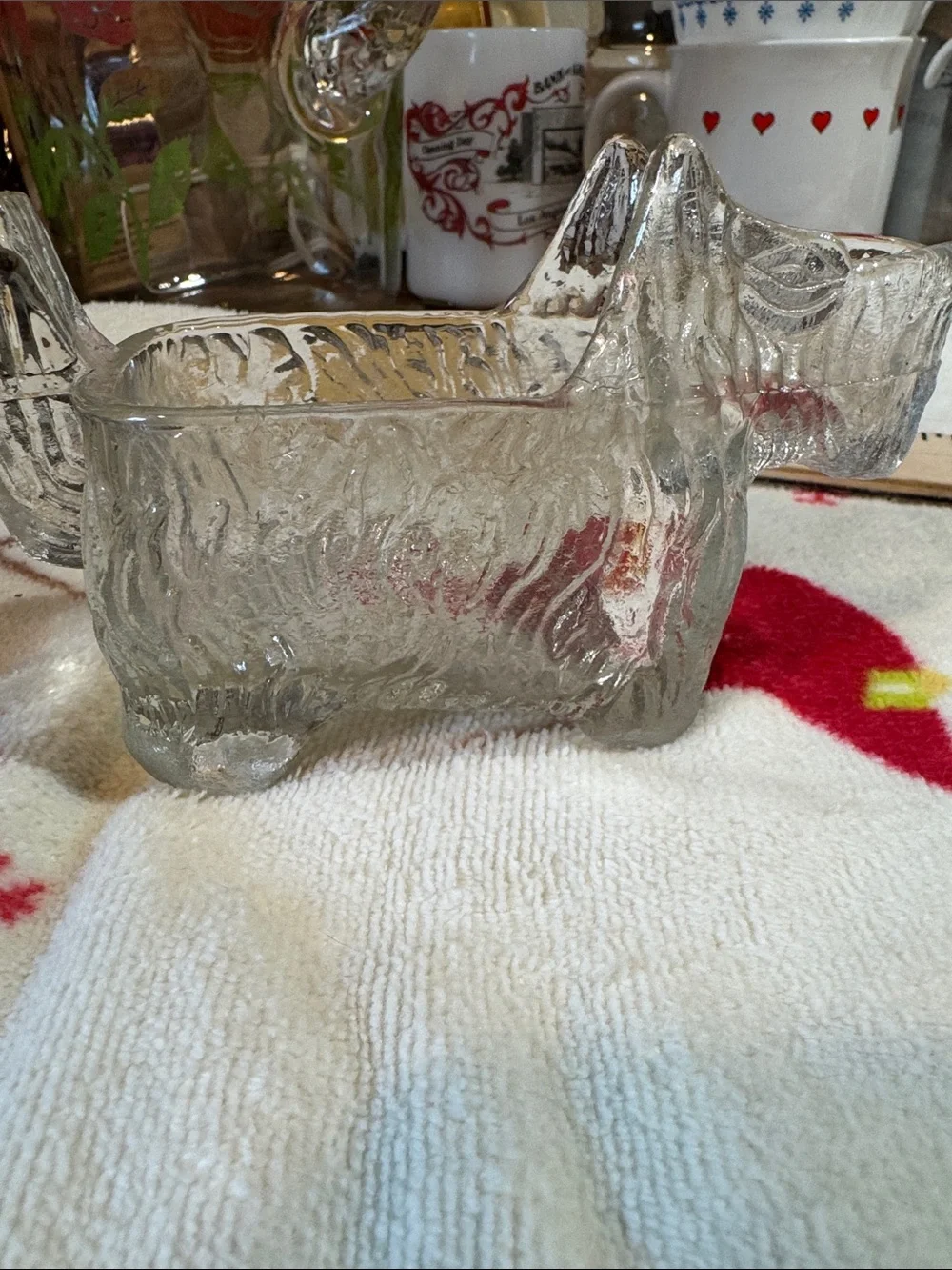 Clear Glass Scottie Dog creamer